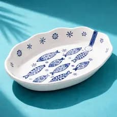 Travessa Grande Oval De Melamina Linha Oceano 38cm - 3500ml