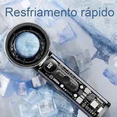 X05 Ventilador de Estilo Mech Transparente, Resfriamento Semicondutor, Tela Digital, Portátil com Carga USB