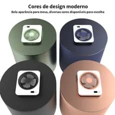 Ventoinha de mesa portátil com carregamento USB, 5 níveis de velocidade. Ideal para escritório, mesa e quarto