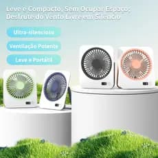 Desk Fan 5 Speeds Rechargeable LED Light Digital Display Mini Fan Portable Office Travel