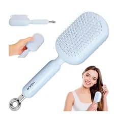 Escova de Massagem com Almofada Retrátil, Escova de Cabelo Retrátil, Escova de Cabelo Antiestática e Autolimpante para M