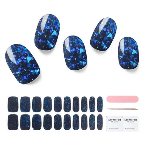 Tiras de Gel Semi-Curado para Unhas, 20 Adesivos de Gel para Unhas, Envelopes de Gel Semi-Curado, Qualidade de Salão, Du