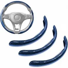 Capa de Volante em Fibra de Carbono, Conjunto de 3 Peças, Capa de Volante Antiderrapante para Homens/Mulheres, Acessório