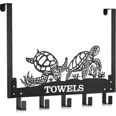 Ganchos de Porta com Tema de Tartarugas Marinhas, Suporte de Toalhas de Parede, Suporte de Toalhas Resistente, Decoração