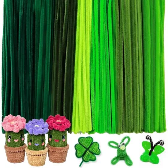 Yalumo Limpa-Cachimbo para Artesanato, Limpa-Cachimbo Verde em Grande Quantidade, Conjunto de 360 Peças de Hastes de Che