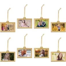 Conjunto de 8 Porta-Retratos Transparentes de Natal, 3x2 Polegadas, Acrílico Dupla Face, Pequenos Porta-Retratos Decorat