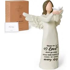 thovorrnl Sympathy Gifts for Loss of Loved One, Guardian Angel Figurines with Dove, Grief Bereavement Remembrance Memori