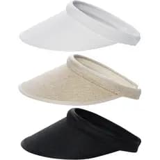 Dxhycc 3 Pack Sun Visor Hats for Women Men Clip On Wide Brim Visors Outdoor Golf Beach Tennis Cap