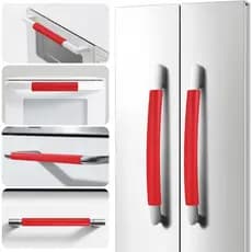 Hypermotion Refrigerator Door Handle Covers 6-Pack | Adjustable PU Leather Protectors for Microwave, Oven, Cabinets & Mo