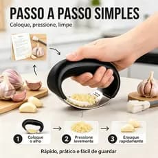 Triturador De Alho Inox Manual, Prensador Multiuso Para Gengibre, Castanhas E Especiarias