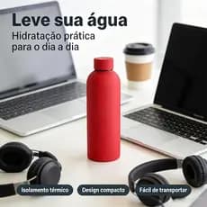 Garrafa Térmica Inox 500ml Boca Estreita, Copo Minimalista Portátil e Antivazamento