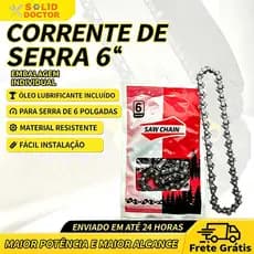 Solid Doctor: Corrente de Motosserra 6" - Ideal para Serra Elétrica e Bateria (Inclui Óleo)