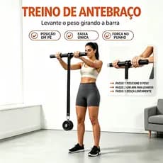 Wrist Roller Fitness, Rolete de Pulso e Antebraço, Fortalecimento de Pegada para Academia e Treino em Casa