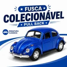 Miniatura Fusca Clássico Colecionável Pull Back Metal Decoração