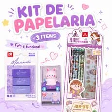Kit de Papelaria 6 Lápis HB/2B + Trio de Borrachas Morandi + Apontador Fofo | Papelaria Fofa Escolar