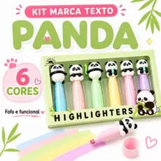 Kit Mini Marca Texto Pastel 6 Cores Fofo| Papelaria Fofa Escolar