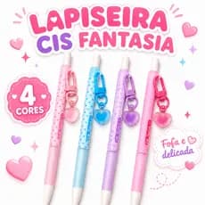 Lapiseira CIS Fantasia 0.7 com Pingente Coração | Papelaria Fofa
