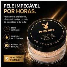 Pó Translúcido Playboy Maquiagem Profissional Efeito Photo Acabamento Natural Matte