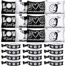 Sotiff 24 Peças Bolsa de Cosméticos de Vôlei e Elásticos de Cabelo Esportivos, Presentes para Equipes Esportivas, Bolsas