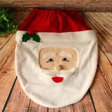 Capa de Assento Sanitário de Papai Noel para o Natal, Decoração de Banheiro e Casa, Capa de Assento Sanitário de Papai N