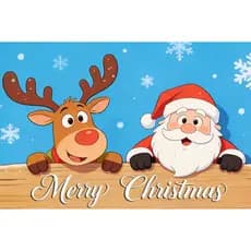 Bandeira de 3x5 Pés com Papai Noel, Veado, Feliz Natal, Férias, Neve, Inverno, Ano Novo, Poliéster com Costura Dupla e I