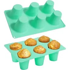 Conjunto de 2 Formas para Cupcake Antiaderentes de Silicone, Forma Grande e Profunda para Cupcakes, Fácil de Limpar, Liv