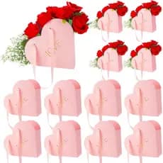 Kolldenn 12 Peças Caixas de Flores em Forma de Coração, Balde de Armazenamento para Buquês de Dia dos Namorados, Caixas