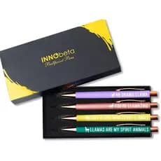 Presentes InnoBeta Llama para Mulheres e Adolescentes, Conjunto de 4 Canetas Esferográficas, Ideias de Presente para Ama