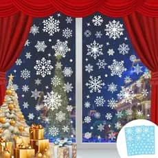 510 Adesivos de Floco de Neve para Janelas - 10 Folhas de Adesivos de Natal, Adesivos Brancos, Decalques Reutilizáveis d