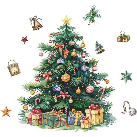 Adesivo de Parede Árvore de Natal, Adesivos de Parede e Janela de Natal, Decorações de Natal, Adesivos de Parede para De