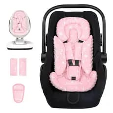 Suporte de cabeça para assento de carro para bebês, almofada macia para assento de carro infantil com capas de alça para