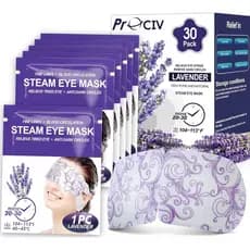30 Pacotes de Máscara de Olhos a Vapor de Lavanda - Máscara de Olhos Aquecida para Olheiras e Inchaço, Máscara de Olhos