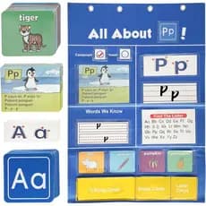 Alphabet Learning Pocket Chart, All About Letter Pocket Chart, ABC Letter Tracing & Sound Recognition Activity Wall Char