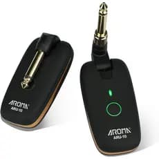 Transmissor e Receptor de Guitarra Sem Fio AROMA com 7 Canais, Sistema de Áudio Sem Fio Recarregável para Guitarra, Baix