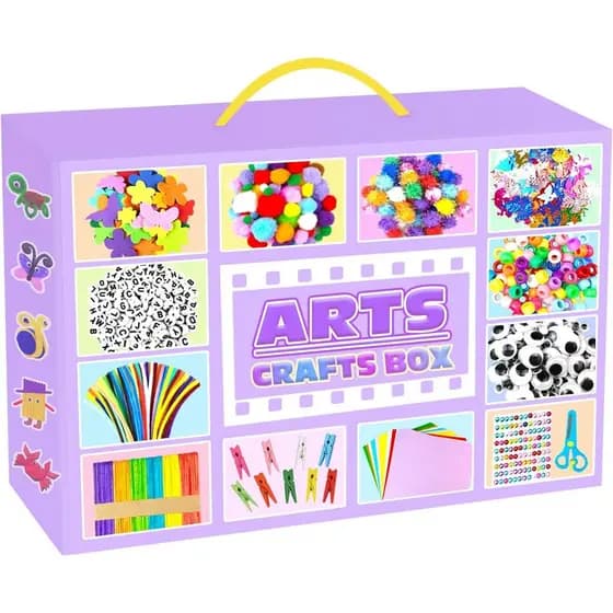 Materiais de Artes e Artesanato para Crianças - Kit de Artesanato com 2000 Peças e Limpadores de Cachimbo, Kit de Artesa