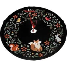 Forest Wreath Christmas Animal Fox Cute Santa and Snowman Dolls Design Christmas Tree Skirt Gorgeous Xmas Tree Decoratio