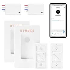 Interruptor de Luz Sem Fio com Dimmer e Receptor Compatível com Alexa - Interruptor de Parede Inteligente para Luzes de