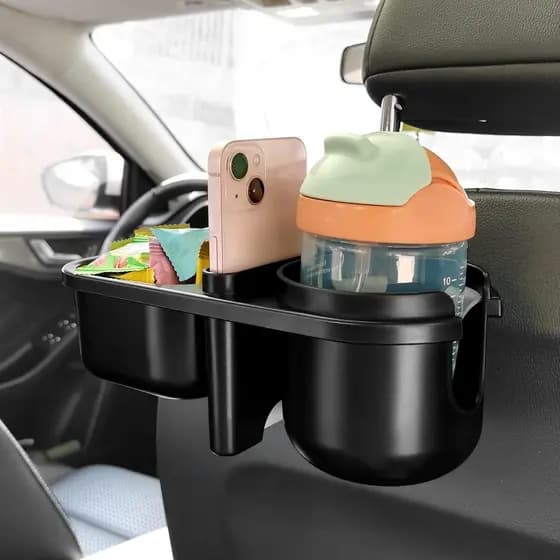 Organizador de Encosto de Cabeça para Carro Accmor com Suporte, Bandeja Organizadora Universal 3 em 1 para Banco Traseir