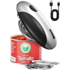 Abridor de Latas Elétrico Recarregável - Borda Lisa, Abridor Automático de Latas com Um Toque para Idosos e Pessoas com