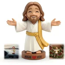 Figuras de Jesus em Miniatura de 4", Pequenas Estatuetas de Jesus para Painel de Carro, Pequenas Estatuetas para Igreja,