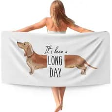 Toalha de Praia Engraçada de Cão Dachshund, Presentes para Amantes de Cães, Toalhas de Praia de Microfibra de Secagem Rá