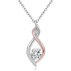 Colares MISSLAN para Mulheres, Colar Feminino em Prata Esterlina 925, Pingente de Amor Infinito, Colar com Zircônia Cúbi