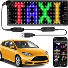 Letreiro LED Rolante para Carro, Sinal LED Flexível USB 5V com Controle por Aplicativo Bluetooth, Texto/Animação Program