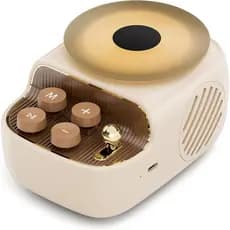 Caixas de Som Bluetooth Sem Fio, 3 em 1, Portáteis e Bonitas com Bandeja Aromática, Aparência de Toca-Discos Vintage, Lu