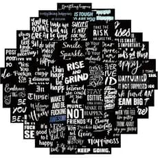 50 Adesivos Inspiradores, Adesivos Positivos, Adesivos Motivacionais para Diário, Scrapbooking, Quadro de Visão, Garrafa