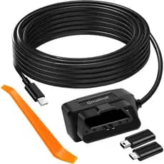 Kit de Cabo de Alimentação OBD para Câmera Veicular, USB para Tipo C, Kit de Fiação Direta para Dashcam 12-24V para 5V/3