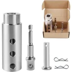Adaptador de Furadeira para Macaco de Reboque Compatível com Eixo de Acionamento de Macaco de 1 Polegada, Cabo de Aço In