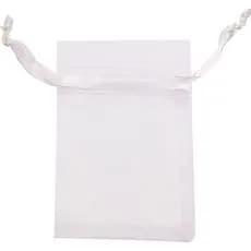 ATCG 25 peças de Sacos de Organza Grandes com Cordão 10x14 Polegadas para Decoração de Festas e Eventos (Branco)