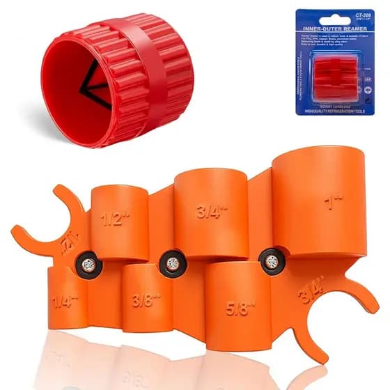 Kit de Ferramentas para Desbarbar Tubos, Ajustável de 1/4'' a 1'', Escariador Interno/Externo para PVC, PPR, Latão, CPVC