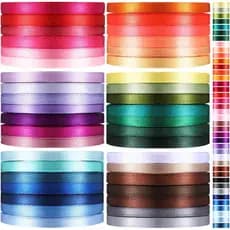 40 Rolos de Fitas de Cetim Coloridas, Fitas de Tecido Sólidas e Variadas em Cores do Arco-Íris para Embalagem de Present